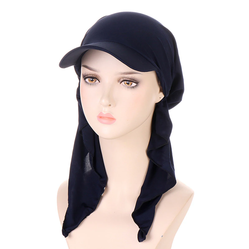 Hijab Sports Baseball Cap in Navy Blue Color