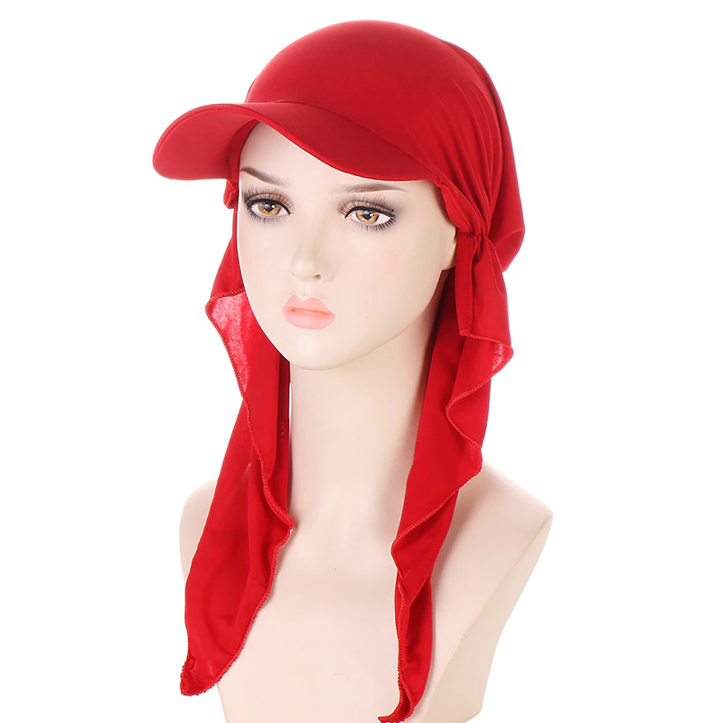 Hijab Sports Baseball Cap in Red Color