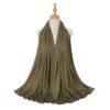 Instant Cotton Jersey Hijab Scarf in Army Green color
